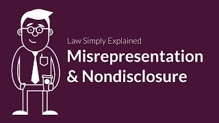 Misrepresentation and Nondisclosure  Contracts  Defenses amp Excuses [upl. by Jacquette]