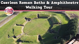 CAERLEON ROMAN BATHS amp AMPHITHEATRE WALES  Walking Tour  Pinned on Places [upl. by Attenej]