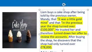 How to apply misrepresentation Liam cupcake scenario [upl. by Loy]