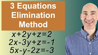 Solving Systems of 3 Equations Elimination [upl. by Lilly]