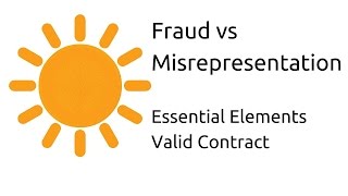 Fraud vs Misrepresentation  Other Essential Elements of a Valid Contract  CA CPT  CS amp CMA [upl. by Eilyr64]